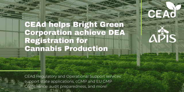 CEAd helps Bright Green Corporation achieves DEA Registration for Cannabis Production